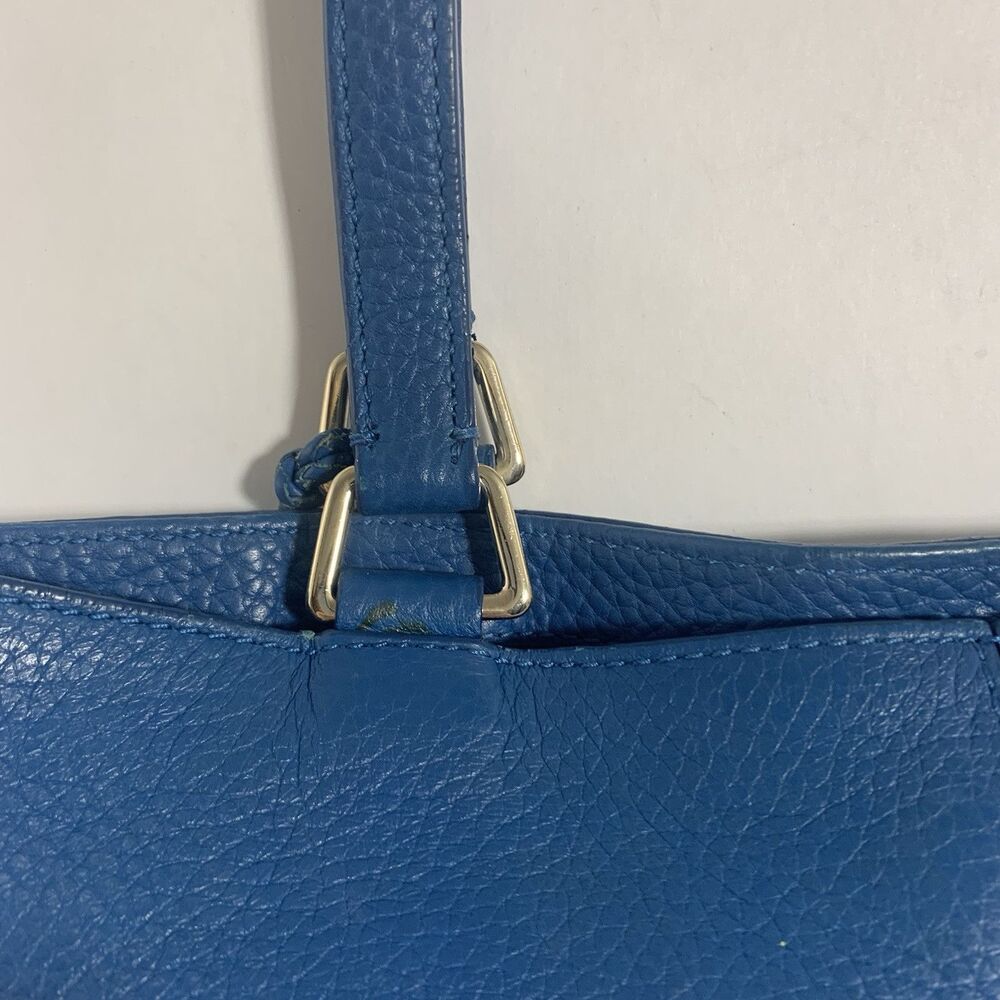 Cole Haan Village Marcy Leather Pebble Blue Tech Tote Purse Women’s - Picture 16 of 16